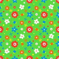 Seamless pattern with small flowers and berries N9