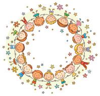 Happy Kids in a Circle