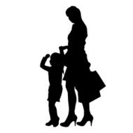 Vector silhouette of a family N133