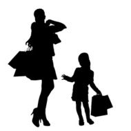 Vector silhouette of a family N135