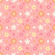 Seamless pattern with small flowers and berries N10