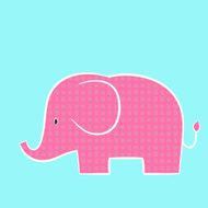 Pink elephant with an animal face pattern inside