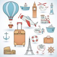 Travel set Icons collection