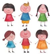 Cartoon characters over white background N26