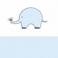 Baby boy shower card with cute elephant