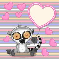 Lemur with heart frame