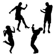 Vector silhouette of dance N9