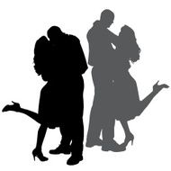 Vector silhouette of dance N11