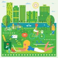 Green city illustration