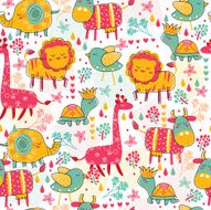 Wildlife seamless wallpaper illustration