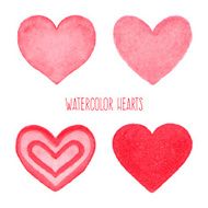 Watercolor hearts set N4
