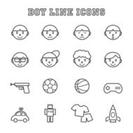 boy line icons