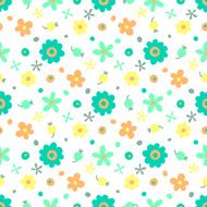 Seamless pattern with small flowers and berries N12