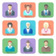 various flat design people in glasses icons set
