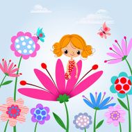 Newborn girl as a Thumbelina
