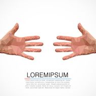 Two man hands Polygonal style