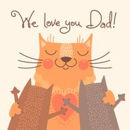 Sweet card for Fathers Day with cats N6