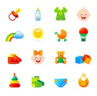 baby clothing and accessories icons N3