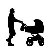 Vector silhouette of a family N141