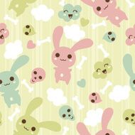 Seamless pattern with doodle Vector kawaii illustration