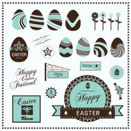 Set of easter ornaments and decorative labels N2
