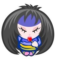 emo girl with candy