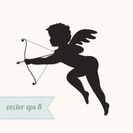 Cupid silhouette with bow and arrow