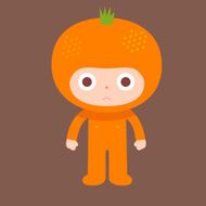 Orange face character fruit