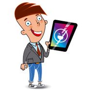 Boy and an electronic tablet N2