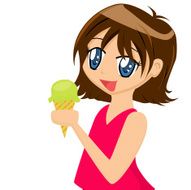 Girl Eating Ice-cream (vector)