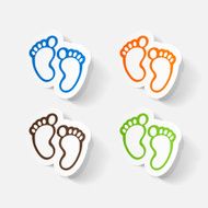 Paper clipped sticker Footprint symbol N28