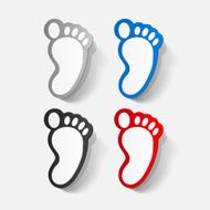 Paper clipped sticker Footprint symbol N29