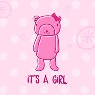 cute teddy bear baby greeting for girls