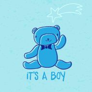 cute teddy bear baby greeting for boy