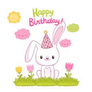Happy Birthday card with a bunny N5