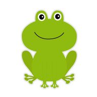 Cute green cartoon frog