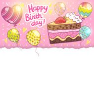 Happy Birthday card background with cake N10