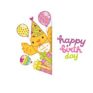 Happy Birthday card background with a bird N3