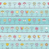 Baby blue background with cute flowers