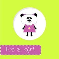 Baby shower card with panda It&#039;s a girl