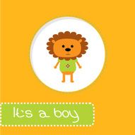 Baby shower card with lion It&#039;s a boy