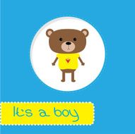 Baby shower card with bear It&#039;s a boy