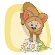 Dog with flowers N15