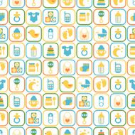 Seamless pattern of baby icons