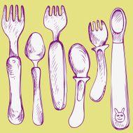 set of baby forks and spoons