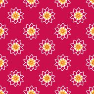 Seamless pattern with fancy pink and yellow flowers