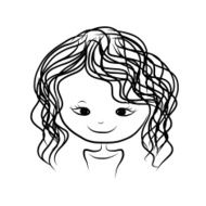 Cute Girl Smiling Sketch For Your Design N28