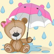 Bear girl with umbrella