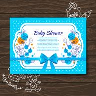 Sweet baby shower invitation with doodle toys N2