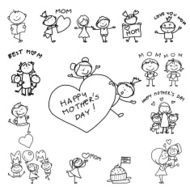 hand drawing cartoon concept happy mother&#039;s day N2